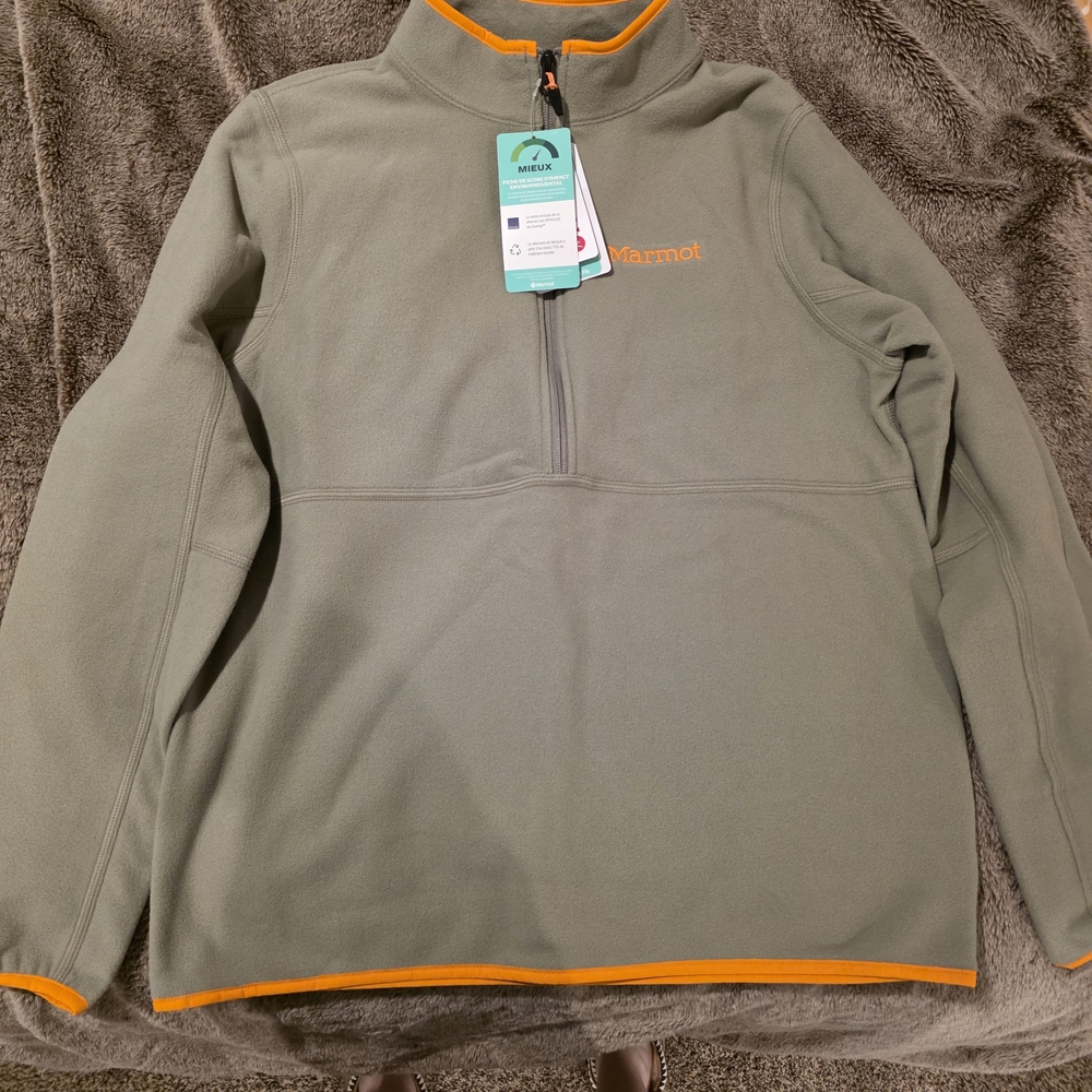 Marmot Women's Gray Sweater with Orange Accents